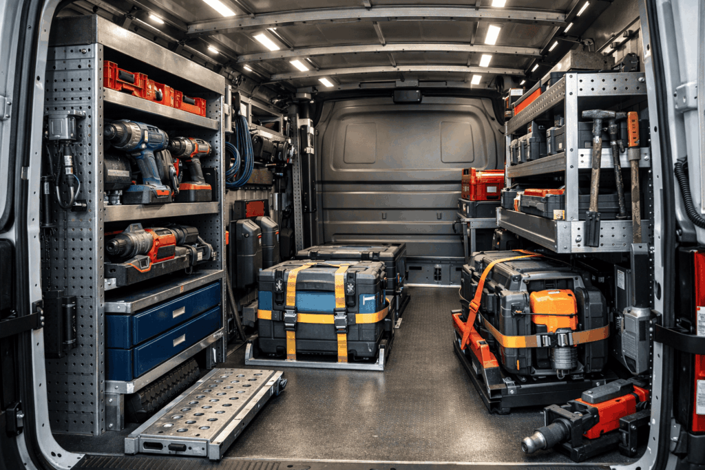 Allestimento furgoni per aziende: capacità di carico e soluzioni per attrezzi pesanti